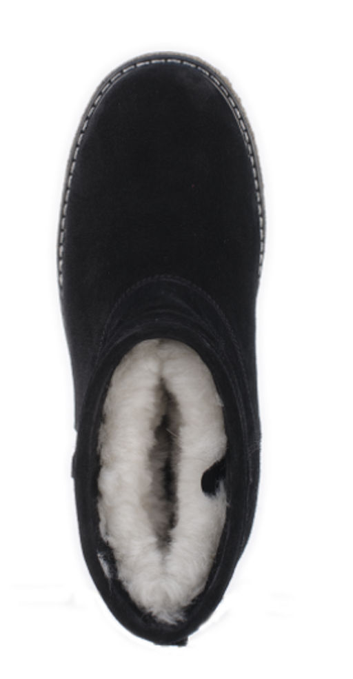 Унты женские на войлочной подошве Замша, овчина, черные - Roshva фото 9