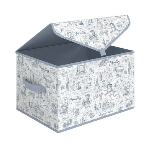 VAL TI-BOX-TM Короб стеллажный с крышкой, большой, 40*30*25 см, TRAVELLING INDIGO, шт