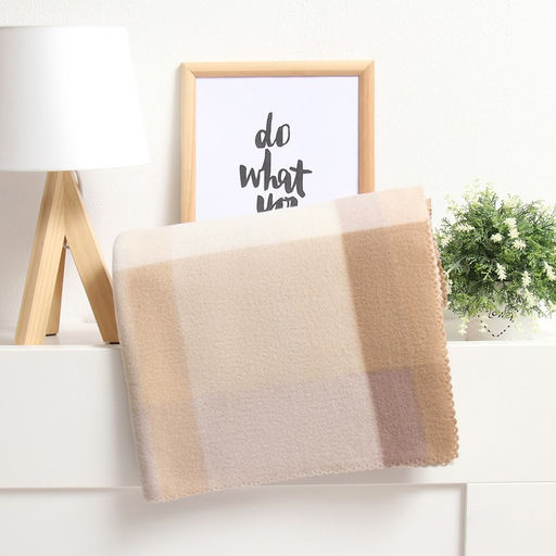 Плед «Экономь и Я. Клетка», 75×100 см, флис, бежевый