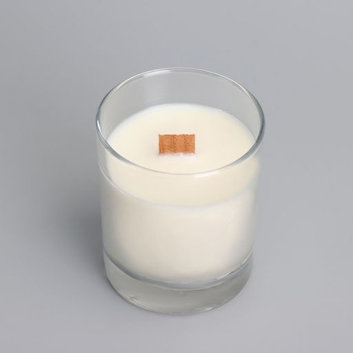 Свеча из соевого воска в стакане с деревянным фитилем и крышкой "Ванильный капучино", 110 гр