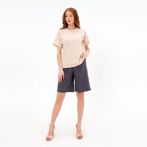 Футболка женская MINAKU REGULAR FIT, бежевая, размер 52