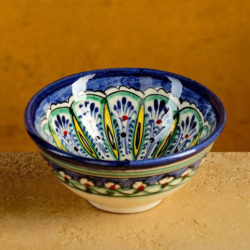 Пиала Риштанская Керамика Узоры, 11 см, большая, микс - Шафран фото 12