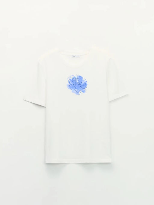 Футболка из хлопка с принтом / Zarina фото 7