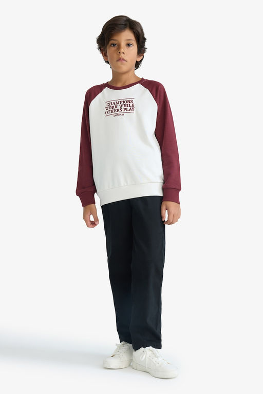 Oversize Geni_ Kal_p Bisiklet Yaka Nak__l_ Sweatshirt Erkek _ocuk - Defacto фото 2
