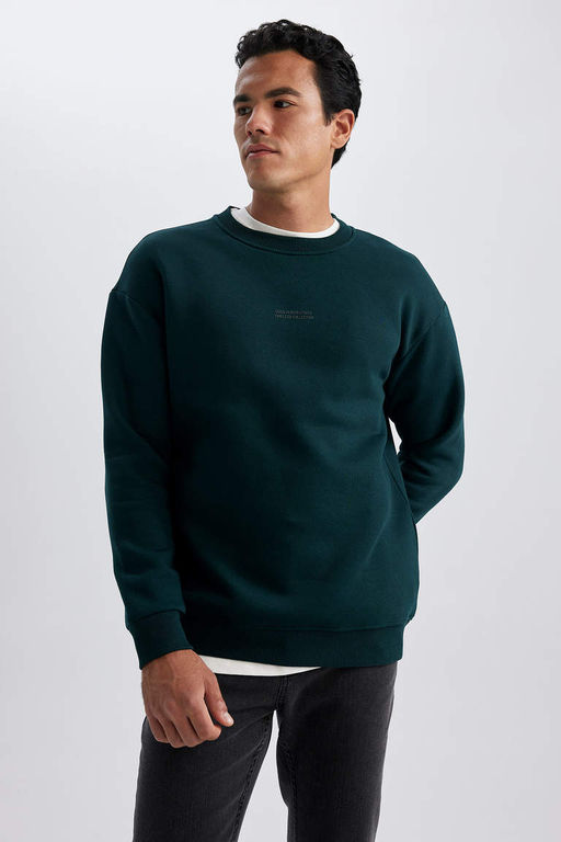 Толстовка свободного кроя с круглым вырезом и принтом - Defacto фото 3