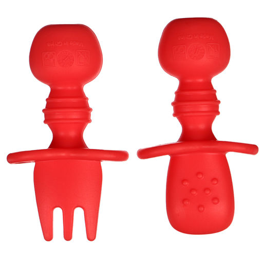 Набор детских столовых приборов, вилка, ложка, цвет красный - Simaland фото 2