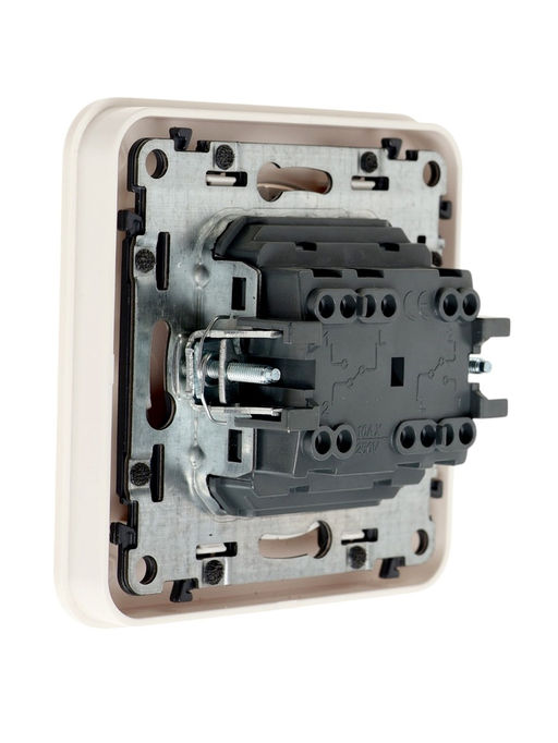 Выключатель проходной, серия Circular, 10 А, двухклавишный, скрытый монтаж, белый