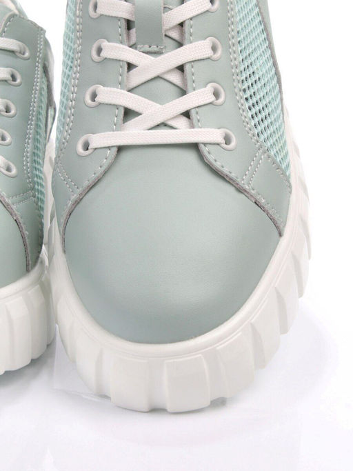 03-PDA93-3 GREEN Полуботинки спортивные женские (натуральная кожа, сетка) - No name фото 14