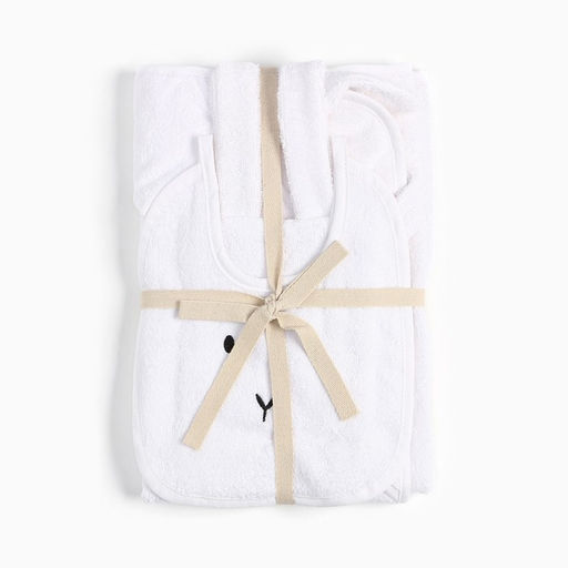 Набор Крошка Я (полотенце-уголок, рукавица, нагрудник), белый, 100% хл, 360 гр/м2  фото 16