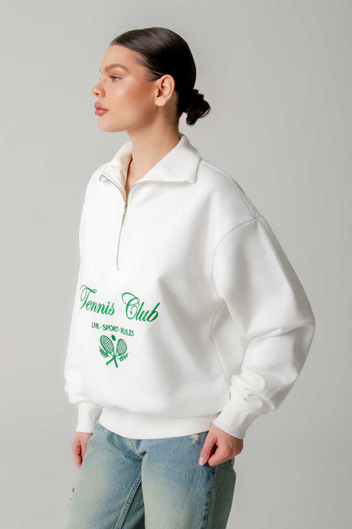 Арт. 1-5138 Свитшот женский полузамок 44-50 (4 шт) Цвет:молочный - Калинка фото 6