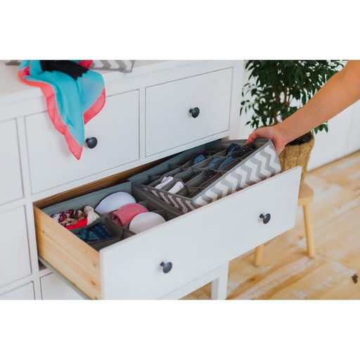 Органайзер для хранения белья «Зигзаг», 12 ячеек, 32×32×10 см, серый