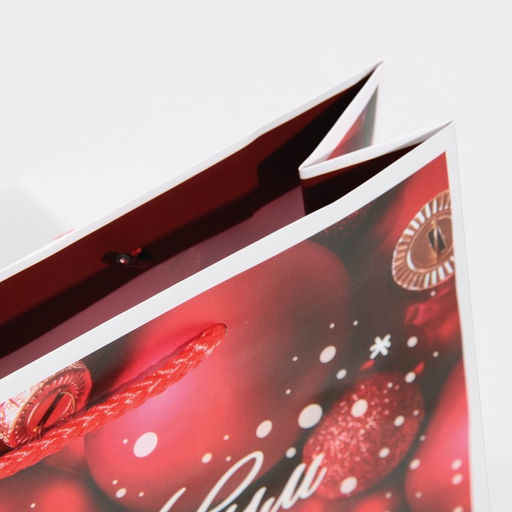 Цена за 2 шт. Пакет подарочный новогодний ламинированный «Шары», MS 23 х 18 х 8 см