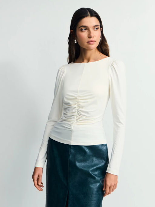 Приталенный лонгслив с драпировкой / Zarina  фото 7