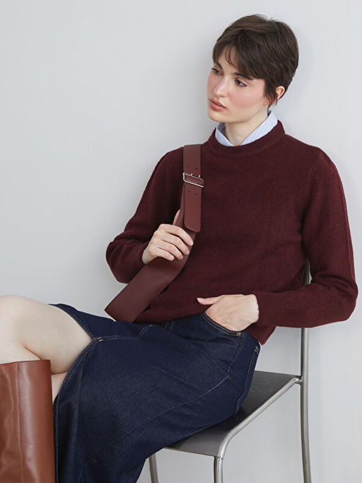 Bisiklet Yaka Kad?n Triko Kazak