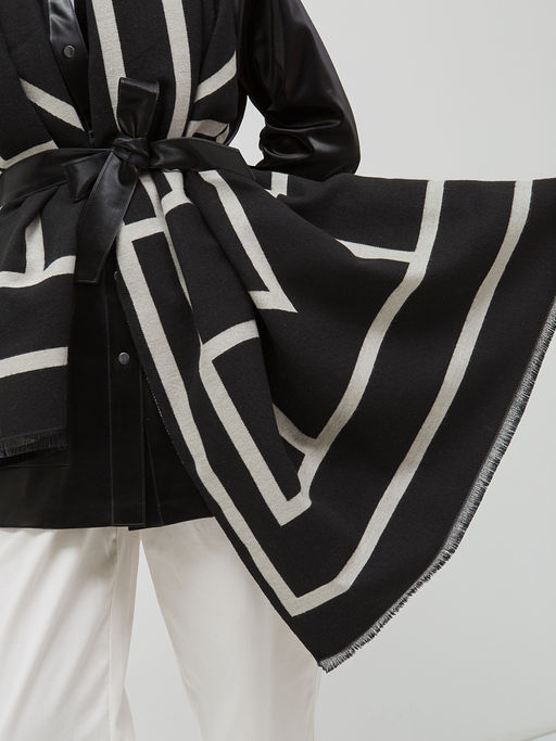 В составе шерсть и кашемир! теплый двусторонний палантин - Tantino фото 7