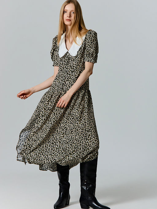 Платье миди женское приталенное с воротником - Mark formelle фото 3