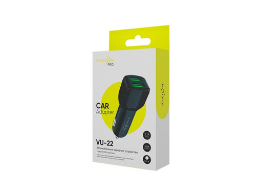 Зарядное устройство автомобильное Vixion "VU-22" 2.1А (GS-00028939) 2 выхода USB, черное