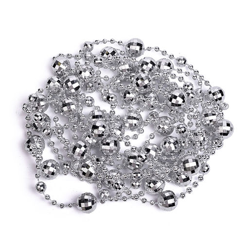 Бусы новогодние серебро (2,7м)