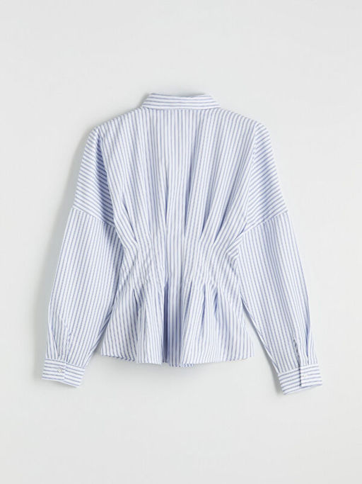 ?izgili Kad?n Pileli Peplum G?mlek