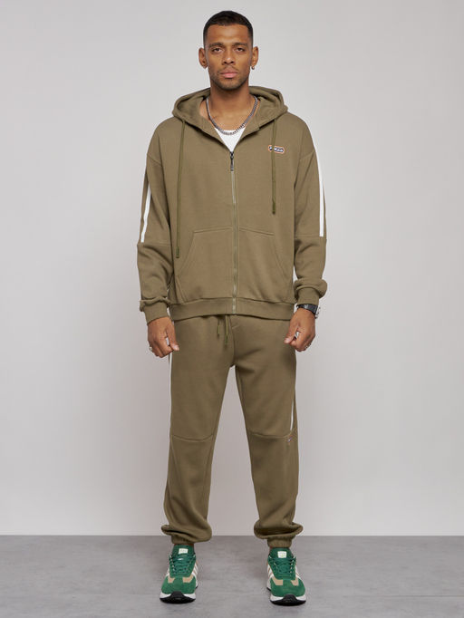 Спортивный костюм мужской трикотажный демисезонный цвета хаки 12011Kh - Mtforce фото 2