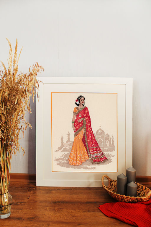 Набор для вышивания PANNA Золотая серия NM-7245 Женщины мира. Индия 28.5 х 34 см