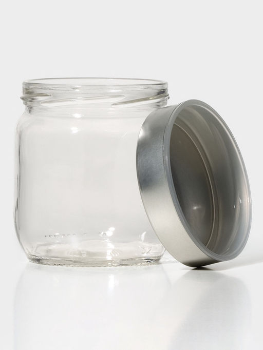 Банка для сыпучих «Вока», 380 мл, с металлической крышкой, стекло, прозрачная