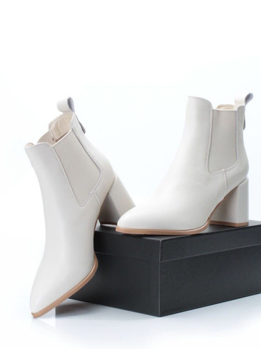 01-PCT169-2 BEIGE Ботинки Челси демисезонные женские (натуральная кожа, байка)