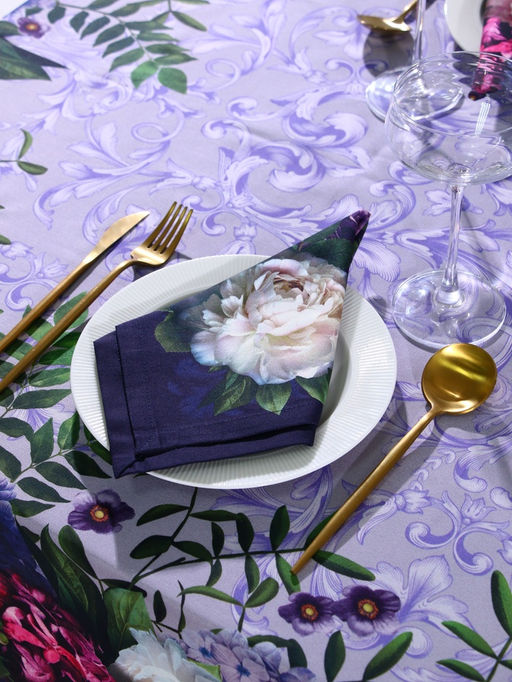 Набор кухонный «Этель. Цветочный этюд»: скатерть 180×150 см, салфетки 40×40 см-8 шт., 100% хлопок