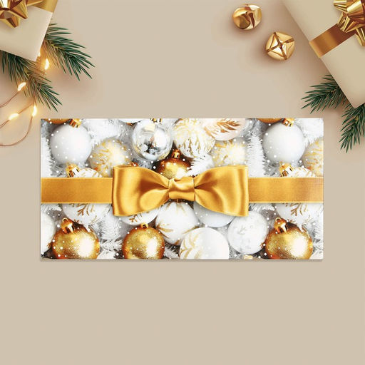 Цена за 10 шт. Конверт для денег «С Новым годом!», ёлочные игрушки, 16.5 х 8 см