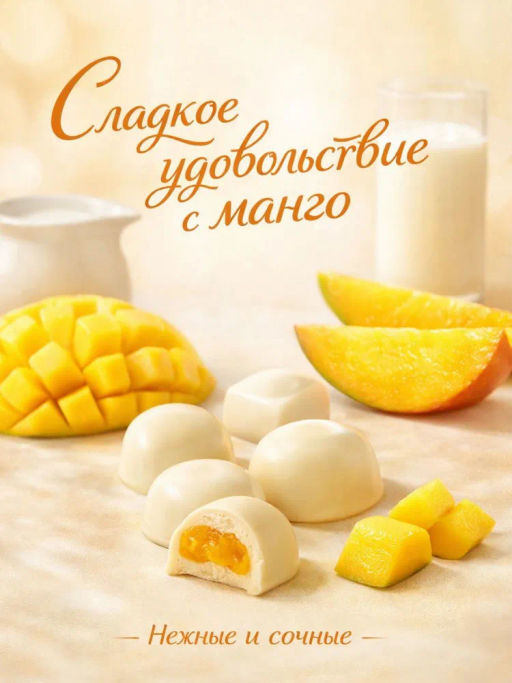 МОЛОЧНЫЕ ИРИСКИ С ЖЕЛЕЙНОЙ НАЧИНКОЙ «МАНГО» FRU TI MI, 320 гр - Тайская Лавка фото 15