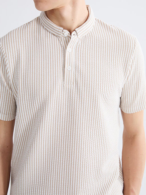 Hakim Yaka ?izgili Erkek Ti??rt