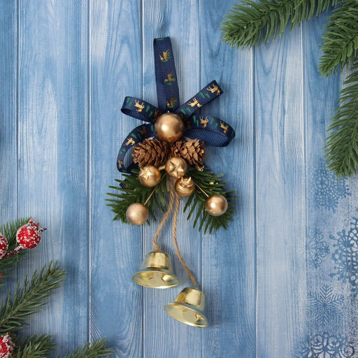 Украшение новогоднее Зимнее волшебство. Очарование, 13?7 см, с колокольчиками и шишками