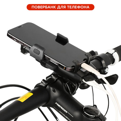 Фонарь передний COMIRON TOPHOLD ABS IPX5 2*T6 LED 500lm 3000mAh USB индикатор заряда POWER BANK 3 режима сигнал 130Дб крепление смартфона /уп 10/60/ - Галеонтрейд фото 8
