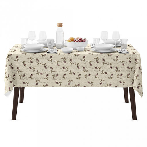 "Шебби шик" Скатерть 200х145см, длина стола до 160см, на 6-8 персон, рогожка 171г/м2, хлопок 100%, "Домашняя мода" (Россия)