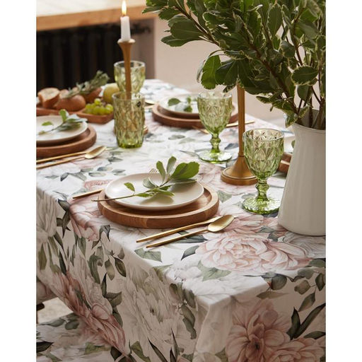 Скатерть Этель «Пионы» 149×180 см, 100% хлопок, саржа 190 г/м²