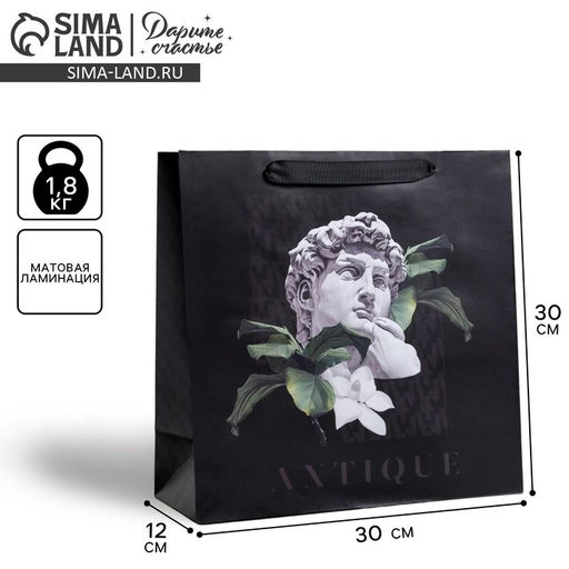 Пакет ламинированный квадратный Antique, 30 30 12 см - Дарите счастье фото 15