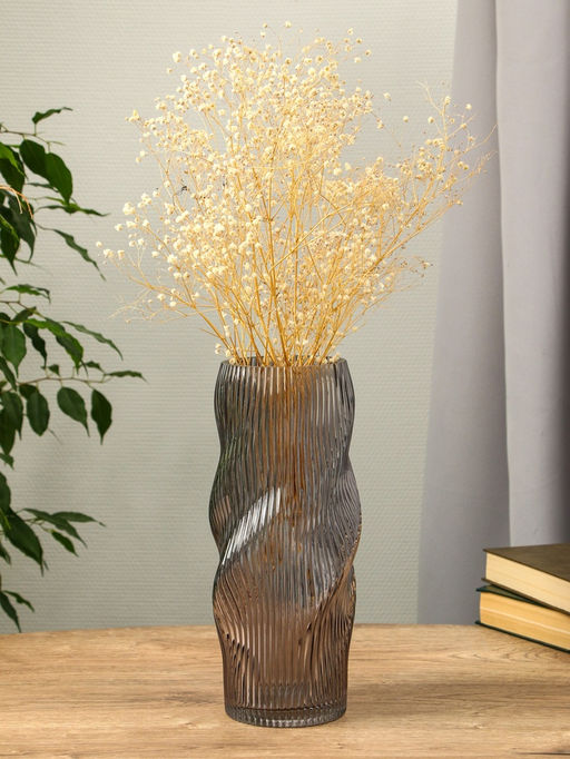 Ваза «Венди», 29×12×10 см, стекло, серая