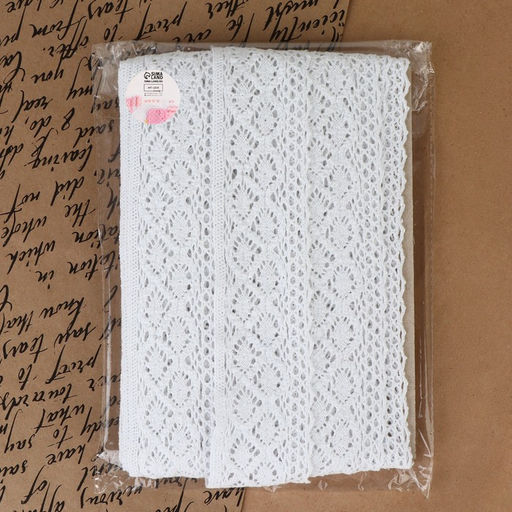 Кружево вязаное, 50 мм, 10±1 м, белое