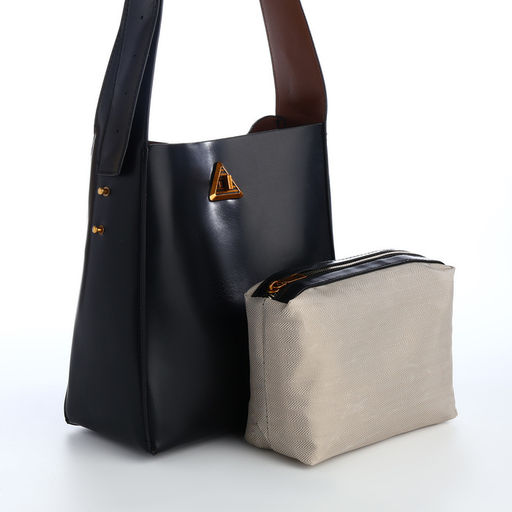 Сумка женская TEXTURA на винтовом замке, 24×11×24 см, чёрная