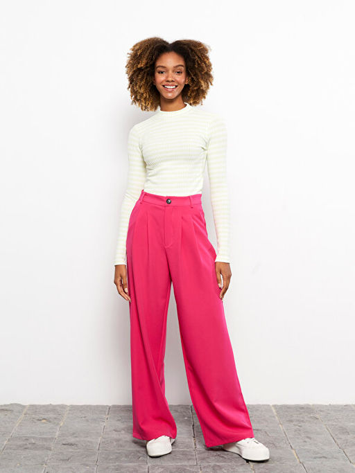 Dik Yaka ?izgili Uzun Kollu Kad?n Ti??rt