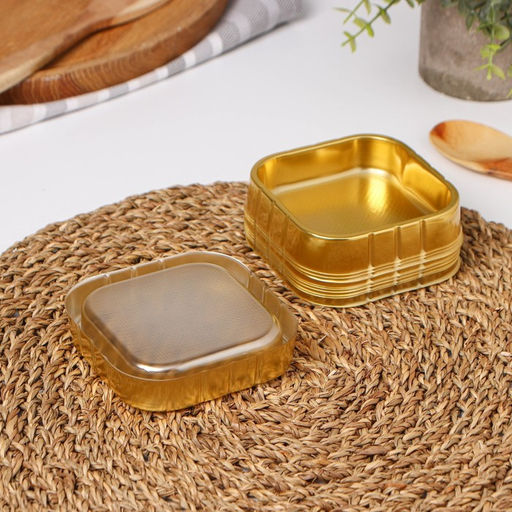 Цена за 3 шт. Контейнеры одноразовые Не ЗАБЫЛИ!, основание, набор 10 шт., ПВХ, 9.5×2 см, золотые