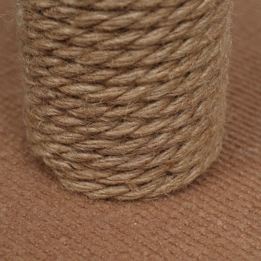 Домик для животных угловой, 35×35×64 см, джут, бежевый