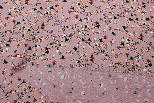 Штапель Премиум Цветочная паутинка цв.сиренево-розовый, ш.1.45м, вискоза-100%, 120гр/м.кв - Купава фото 6