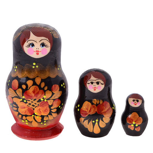 Матрешка 3 в 1/окрашенная