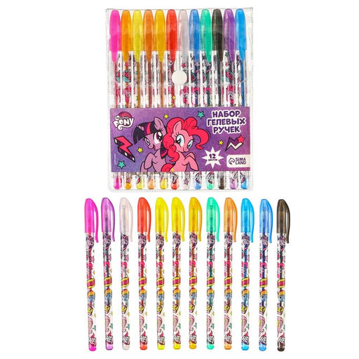Набор гелевых ручек с блёстками, 12 цветов, My Little Pony - Hasbro фото 6