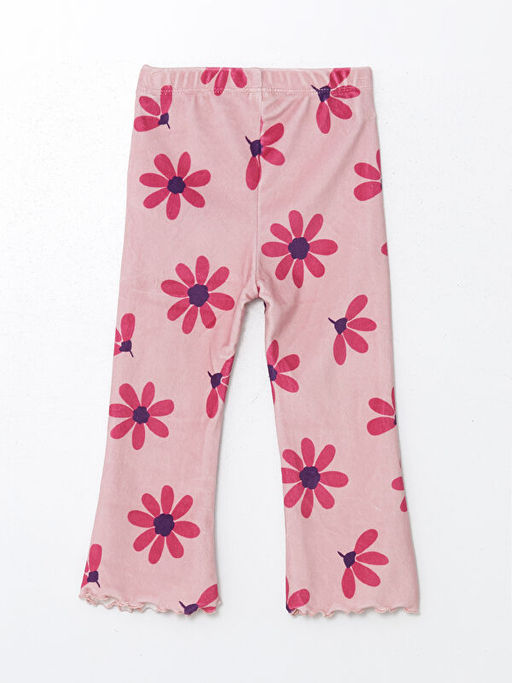 Beli Lastikli ?i?ekli K?z Bebek Tayt Pantolon - Waikiki фото 2