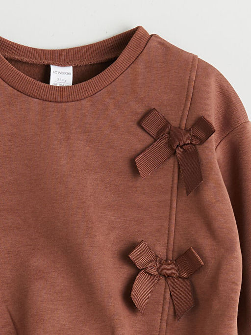 Bisiklet Yaka K?z Bebek Sweatshirt