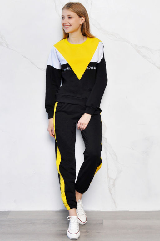 Арт. 2307 Костюм с брюками женский 46-52 (4 шт) Цвет:верх-черный, белый, малина, низ-черный, малина - Калинка фото 20