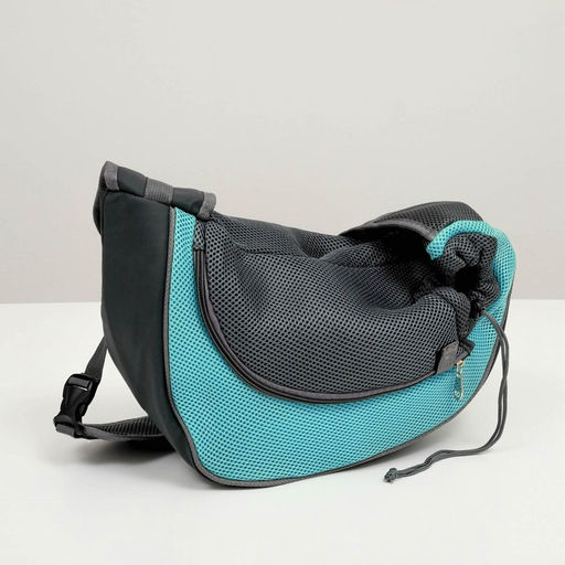 Сумка-переноска Слинг для животных, 37 х 20 см, голубая - Пижон фото 7