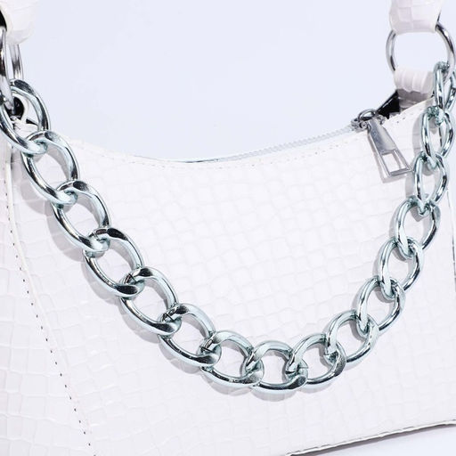 Сумка-багет на молнии, цвет белый - Simaland фото 4